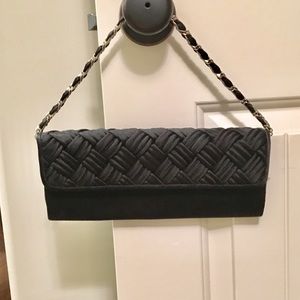 Kate Landry Black Braided Detail Evening Bag